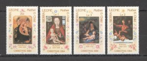 B0279 Sierra Leone Art Paintings Christmas 1984 Raphael Memling #784-7 Set Mnh