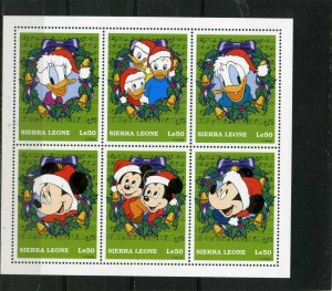 SIERRA LEONE 1997 DISNEY CHRISTMAS SET OF 8 STAMPS,SHEET OF 6 STAMPS, 2 S/S MNH