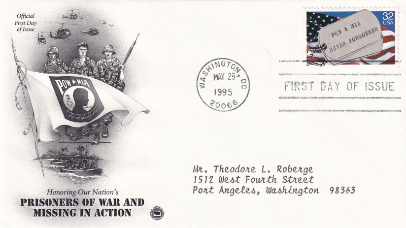 1995, POW & MIA, PCS, FDC (E11288)