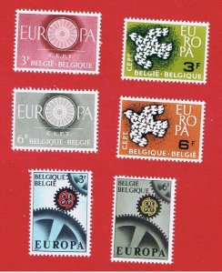 Belgium #553 /689  MNH OG    Europa  3 sets    Free S/H