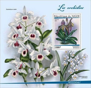 Niger - 2022 Orchids, Cypripedium Denisianum - Stamp Souvenir Sheet NIG220454b7