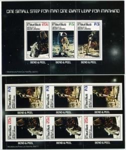 Mauritius 483 booklet,MNH.Michel 477-479 MH. Apollo Moon landing,10th Ann.1979