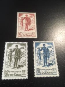 French Polynesia sc 163-165 MH, Mng