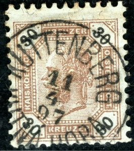 Bohemia Postmark AUSTRIA Stamp Superb *KUTTENBERG* Kutná Hora 1897 CDS BLACK308