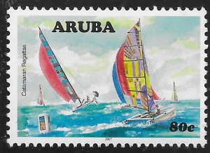 Aruba #309 80c Catamarans Racing Near Buoy ~ MNH