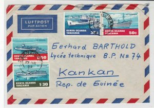 kenya uganda tanzania 1969 various ships air mail stamps cover ref 20670