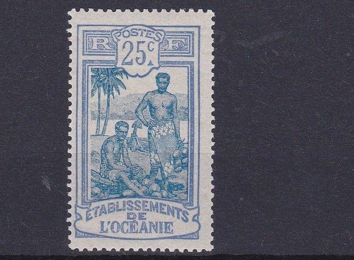 FRENCH POLYNESIA  1913 - 15      25C  BLUE & ULTRAMARINE        MH