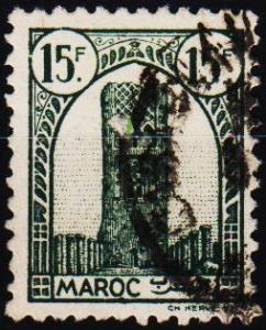 Morocco(French). 1943 15f S.G.281 Fine Used