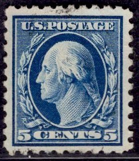 US Stamp #428 5 Cent Washington Used SCV $.90