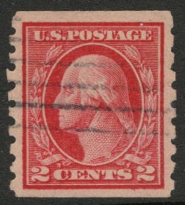 Scott 413, XF Used, 2c P. 8.5 Vertical Coil, some short perforations