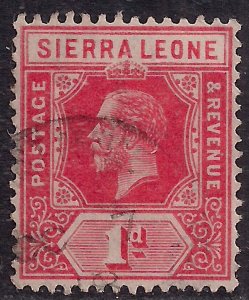 Sierra leone 1912 - 21 KGV 1d Scarlet used Die 1 SG 113a ( A287 ) 