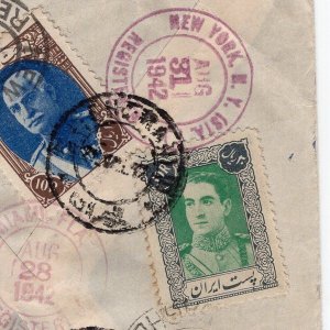 1942 Russia Censor Pan Am Airmail Cover USA Rare 30 Rials