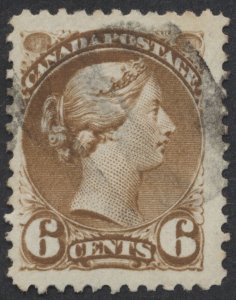 Canada #39 6c Small Queen Perf 12 VF Jumbo