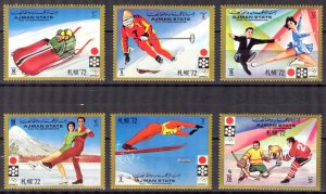 Ajman 1972 Winter Olympics Sapporo set of 6 MNH