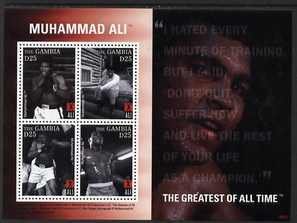 GAMBIA - 2008 - Muhammad Ali - Perf 4v Sheet - Mint Never Hinged