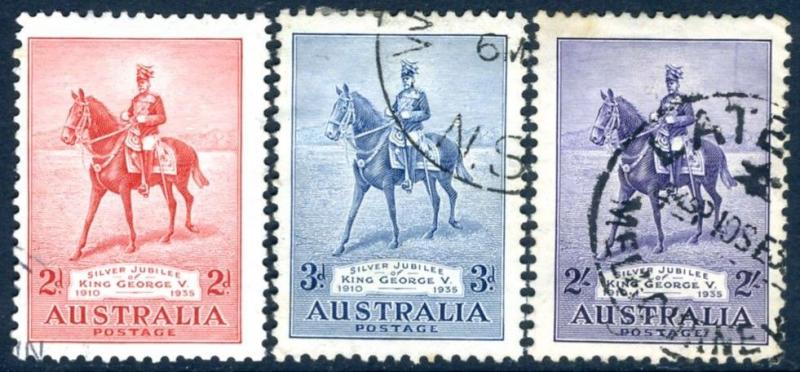 AUSTRALIA-1935 Silver Jubilee Set  Sg 156-158  FINE USED V15395