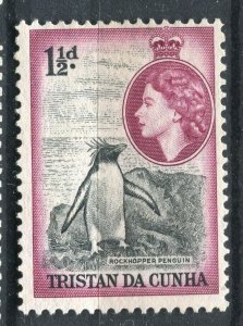 TRISTAN DA CUNHA; 1950s early QEII Pictorial issue fine Mint hinged 1.5d. value