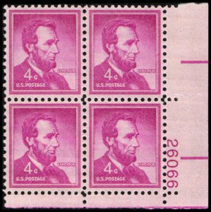 US #1036a LINCOLN MNH LR PLATE BLOCK #26066