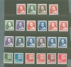 Denmark #700-720A Mint (NH) Single (Complete Set) (Queen)