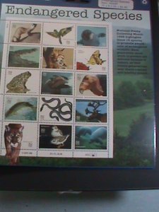 ​UNITED STATES 1996 -SC#3105 ENDANGERED SPECIES-ANIMALS-MNH SHEET-VERY FINE