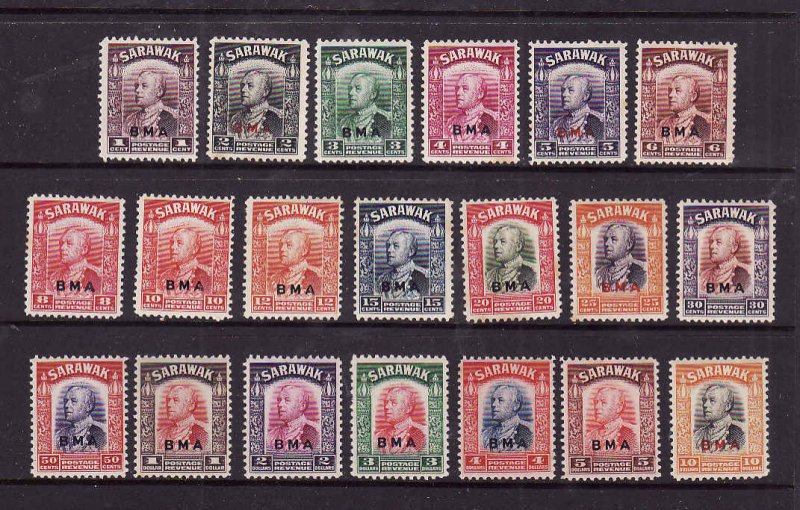 Sarawak.-Sc#135-54-unused very light hinged Sir Charles Vyner Brooke set overpri