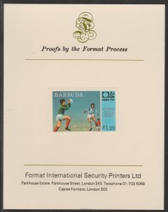 BARBUDA 1974  FOOTBALL WORLD CUP  imperf on FORMAT INT PROOF CARD