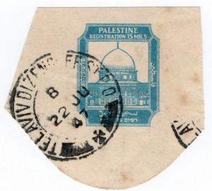 (I.B) Palestine Postal : Registration 15m