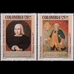 COLOMBIA 1977 - Scott# C651-2 Natl.Library Set of 2 NH