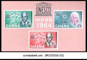 GHANA - 1964 UNESCO WEEK - MINIATURE SHEET MINT NH IMPERF!!!!