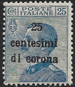 AUSTRIA ITALIAN OCCUPATION 1919 25c on 25c VEIII General Issue Sc N69 MH