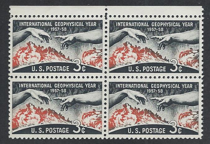 UNITED STATES SC#1107 FVF/MNH B/4 1958