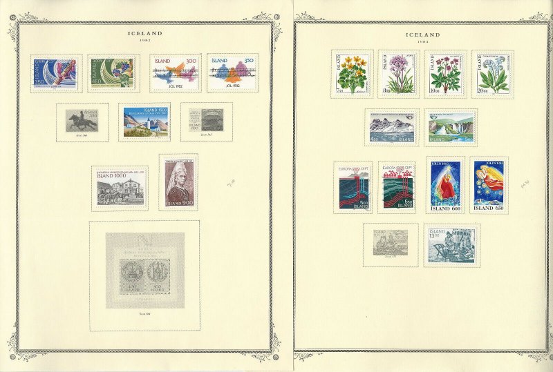 Iceland 1978-1995 Stamp Collection on 22 Scott Specialty Pages, JFZ