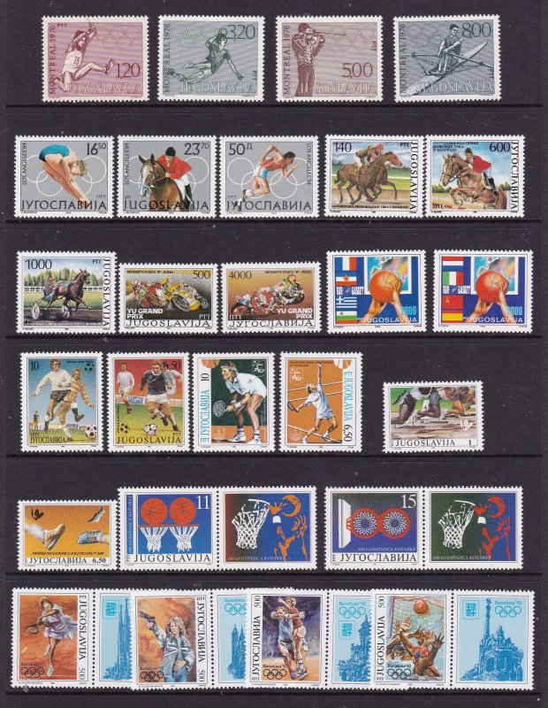 Yugoslavia a M or U lot with sports theme includes sets