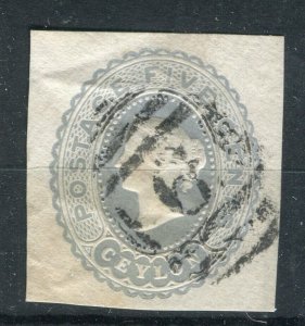 INDIA; 1890s-1900s early QV Local used Postal Stationary PIECE