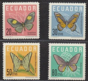 ES-14026 ECUADOR #680-683 MNH COMPLETE SET OF BUTTERFLIES $9