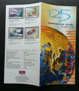 Malaysia 125 Years Universal Postal Union 1999 Aeroplane Global UPU (stamp FDC)