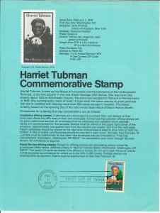 US SP445 Harriet Tubman Souvenir Page #1744