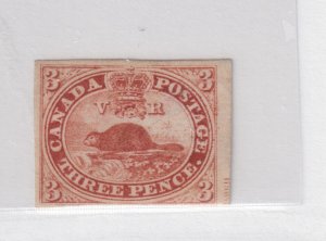 CANADA #4 red 3p BEAVER 3 clear margins PP B20