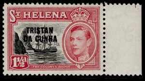 TRISTAN DA CUNHA QEII SG3, 1½d black & carmine, NH MINT.