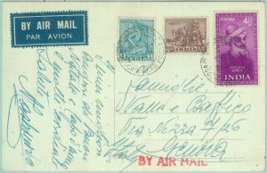 83358 - INDIA - POSTAL HISTORY - POSTCARD from COCHIN to ITALY 1954-
