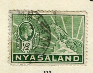 NYASALAND; 1934 early GV issue fine used 1/2d. value,