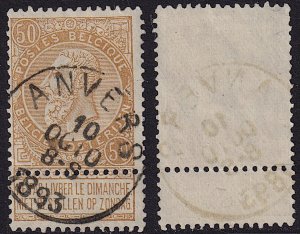 Belgium - 1893 - Scott #70 - used - with label - ANVERS pmk