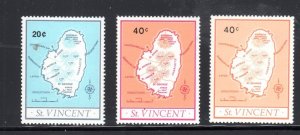 ST. VINCENT #515-517 1977 MAP OF ST. VINCENT MINT VF NH O.G