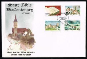 Isle of Man #74-77 Manx Bible Bicentenary Official FDC