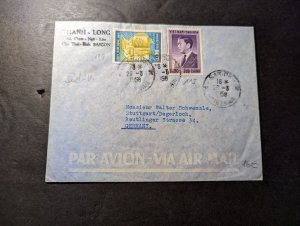 1958 Vietnam Airmail Cover Saigon to Stuttgart Degerloch Germany