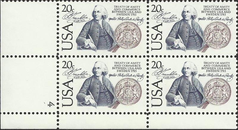 # 2036 MINT NEVER HINGED U.S. SWEDEN BEN FRANKLIN