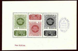 ANGOLA Scott #328-330 1950 philatelic souvenir sheet mint NH