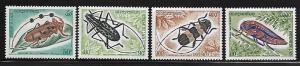 LAOS 253-255, C119 MNH BEETTLES, BUGS SET 1974