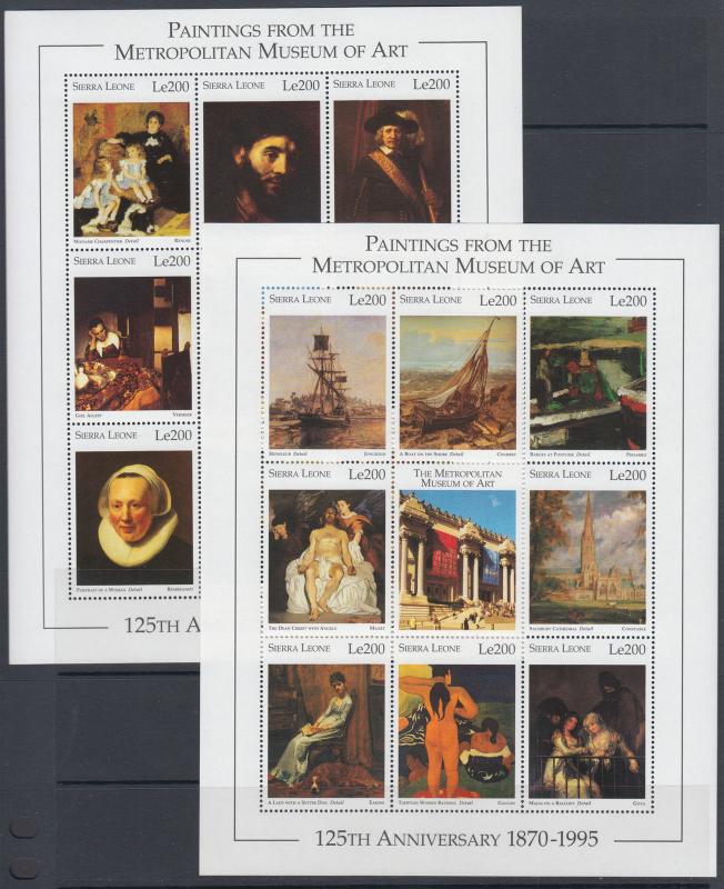 Sierra Leone Sc 1869-1876 MNH. 1996 World Famous Paintings at the Metropolitan