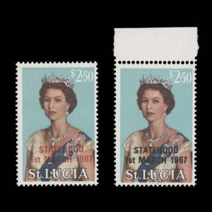 Saint Lucia 1967 (MNH) $2.50 Queen Elizabeth II 'STATEHOOD' singles ...